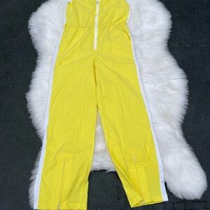 Yellow Jumpsuit with White Accents